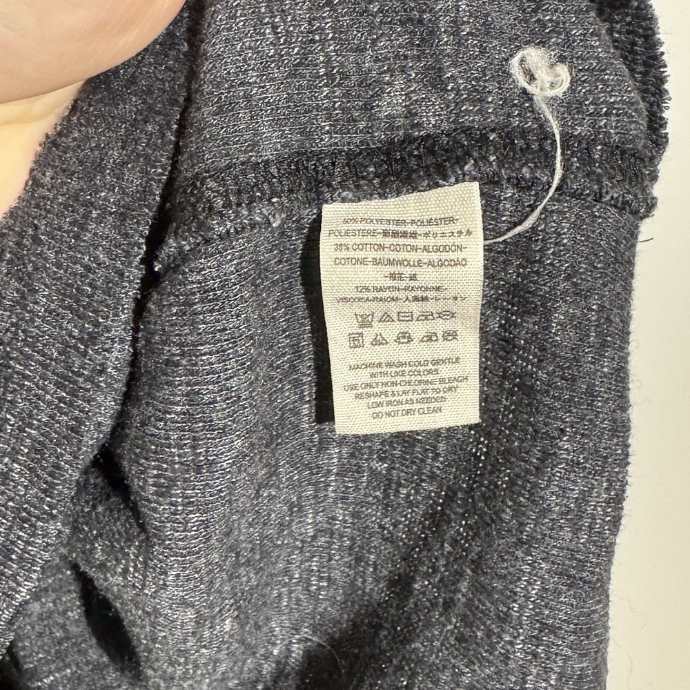 Free People We‎ The Free Grey Mock Neck Split Back Large Long Sleeve Shirt Boho - Picture 3 of 5